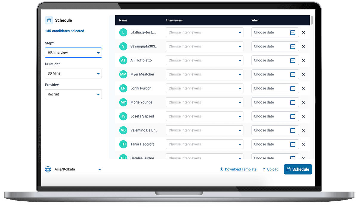 Bulk Scheduling for High Volume Interviews