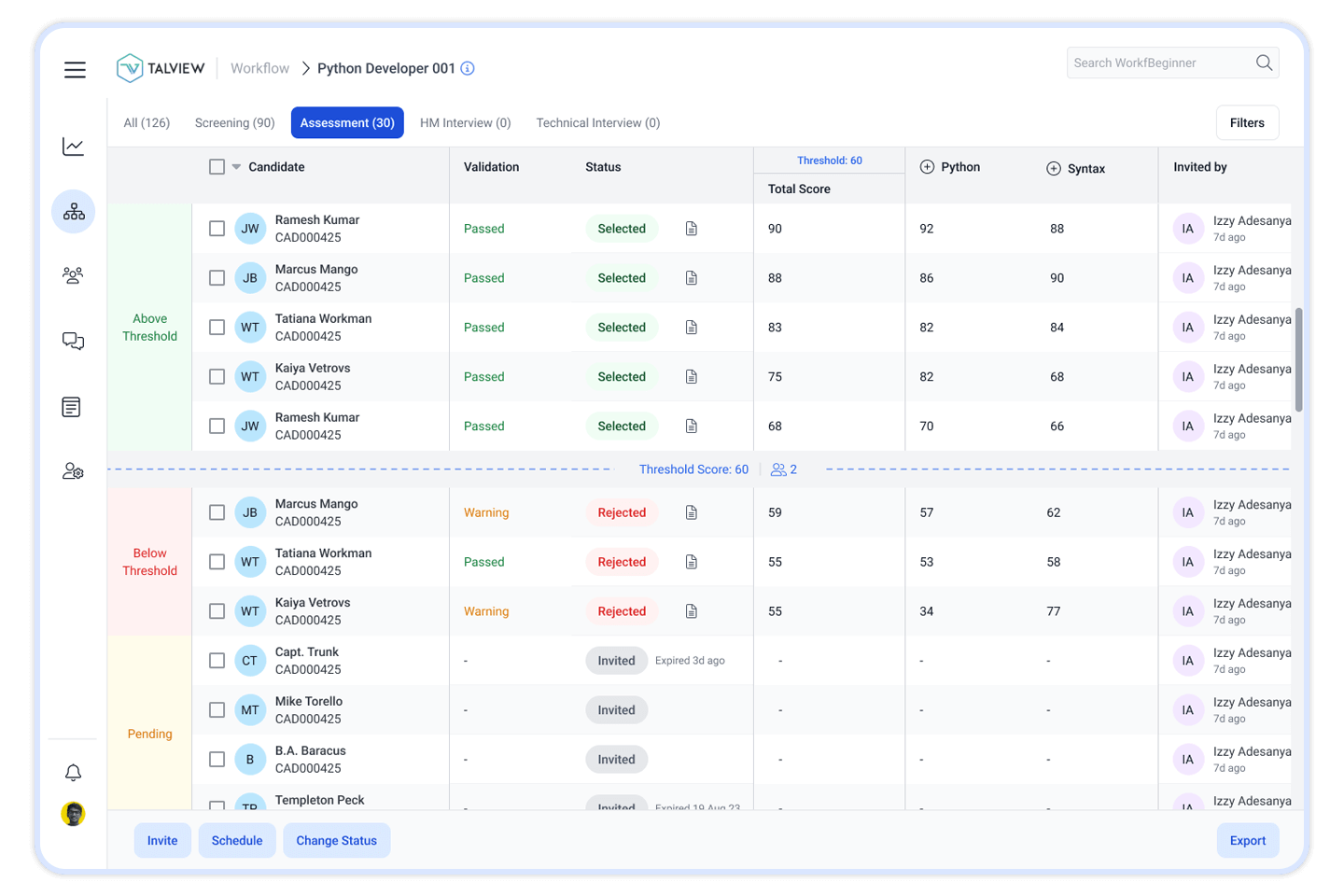 Candidate Stack Ranking