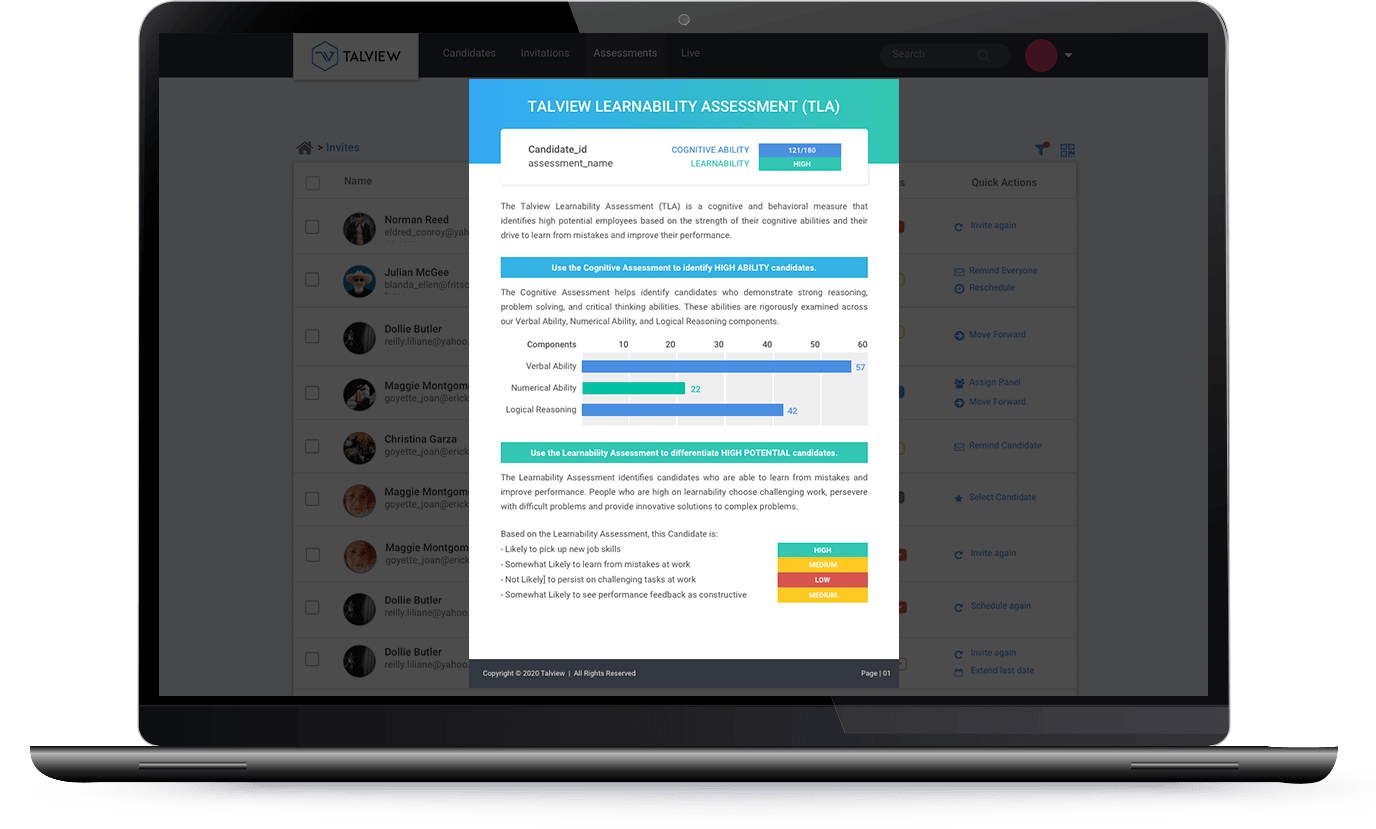 Talview Learnability Index
