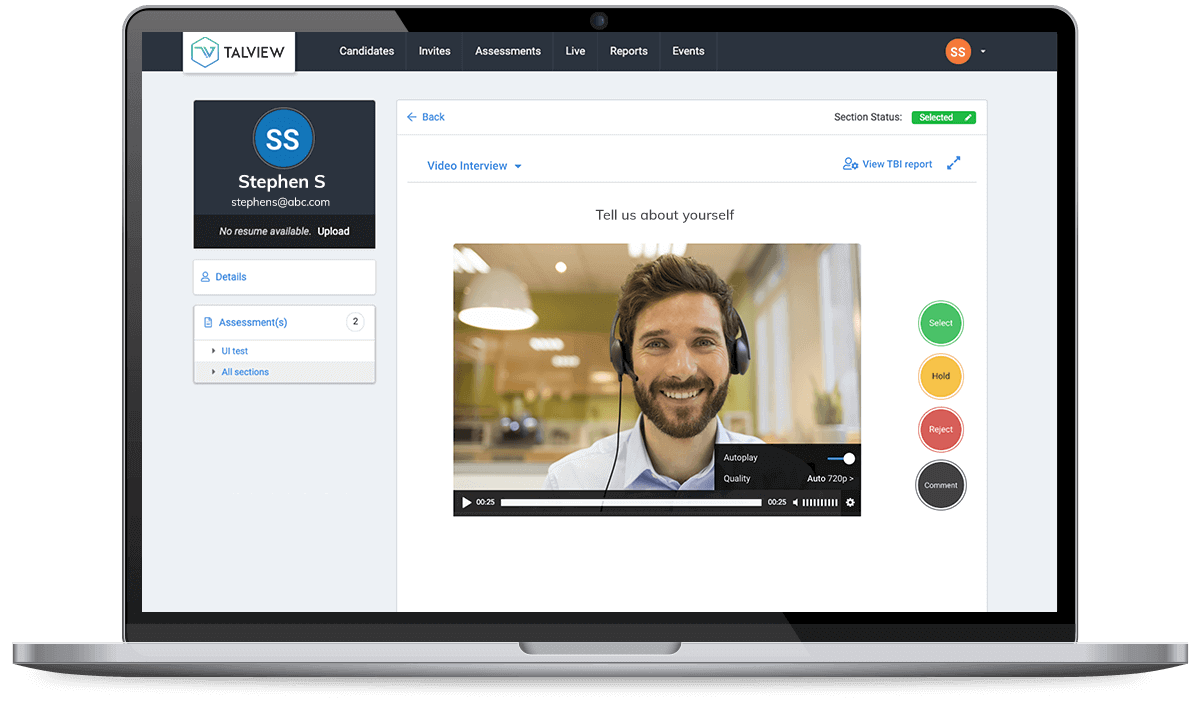 Talview Video Interviews for Virtual Campus Recruitment