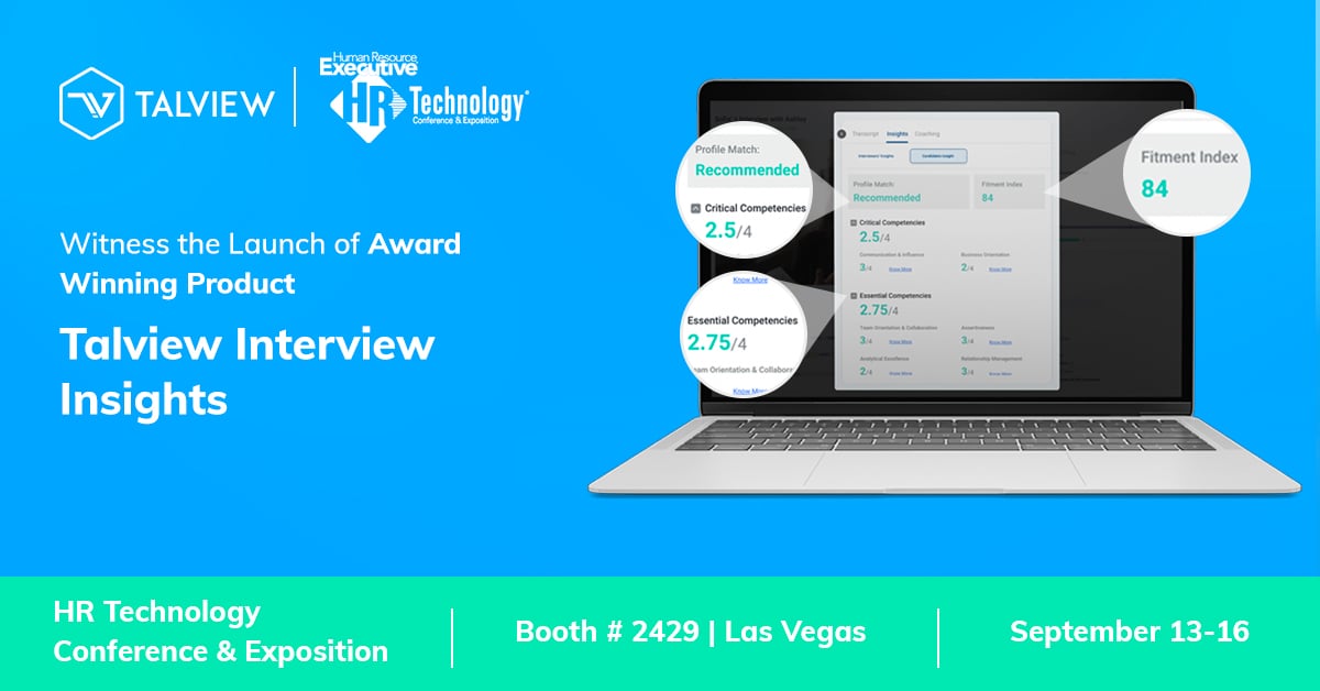 2022 Top HR Product Award-Winning Talview Interview Insights improves the interviewing process.