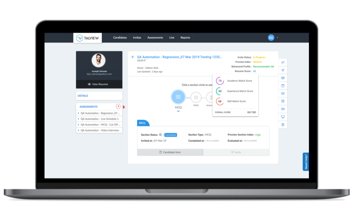 AI-enabled resume parsing on&nbsp;Talview&nbsp;hiring platform&nbsp;