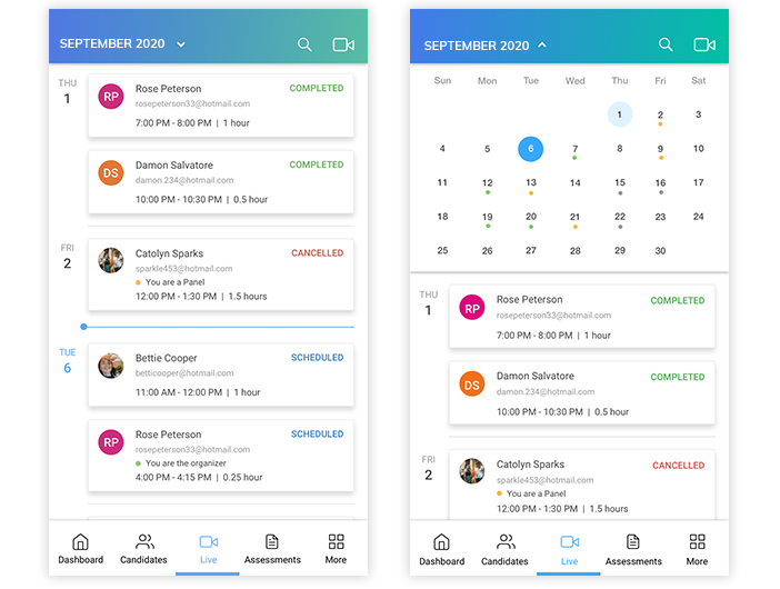 Auto-scheduling feature on&nbsp;Talview’s&nbsp;mobile app&nbsp;
