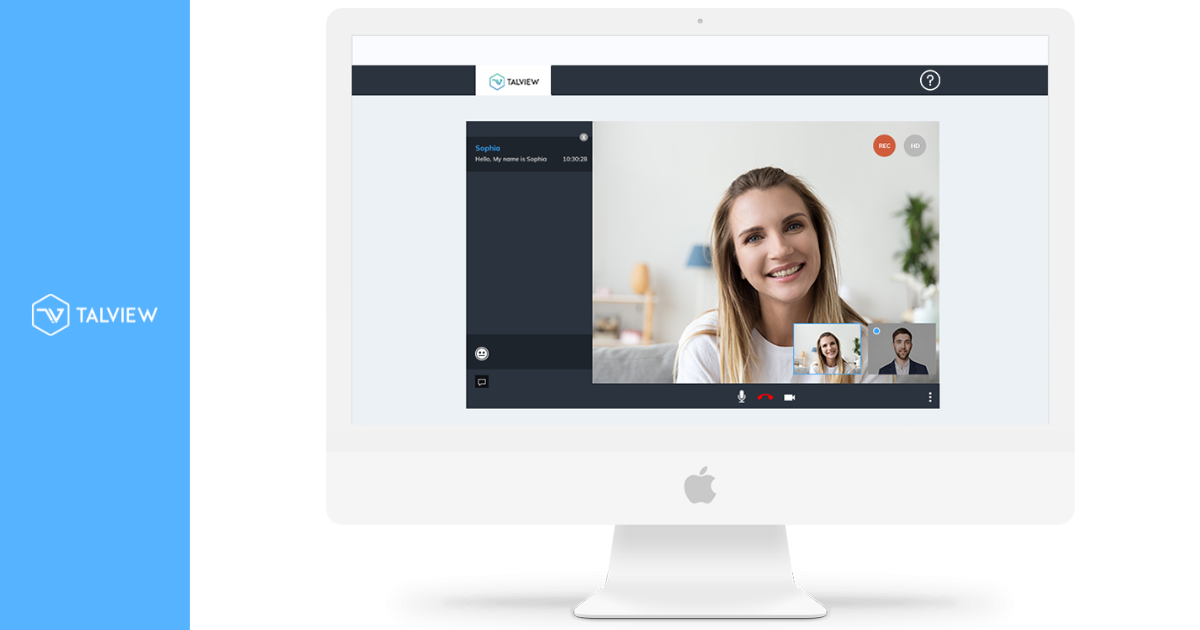 Woman giving a video interview